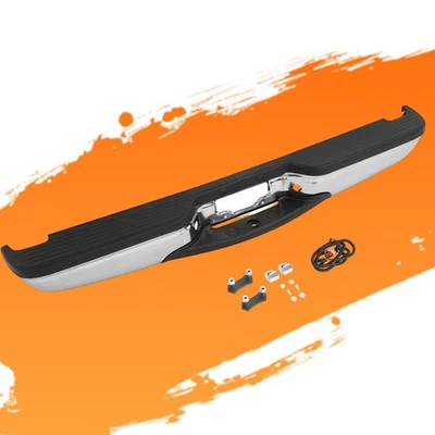 Rear Step Bumper W/O Sensor Hole w/ Black Pads For Ford Expedition 1997-2000 - Image 1 of 4