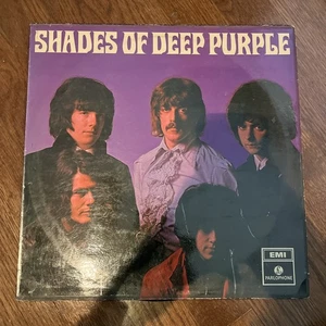 UK! DEEP PURPLE - Shades of Deep Purple LP Vinyl  EMI PARLOPHONE Pressing VG - Picture 1 of 3