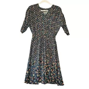 Tucker Damen Seide grün V-Ausschnitt Blumen Juliette Kleid Small - Bild 1 von 6