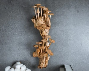 Large Mushroom Wall Art 14”, Hanging Sculpture, Wooden Mushroom, Gift for Her - Picture 1 of 8