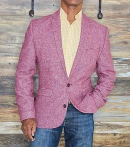 Chaqueta Blazer 40R LkNw ASOS Design Mezcla de Lana Doble Ventilación Pico Solapa Roja Deportiva - Imagen 1 de 8