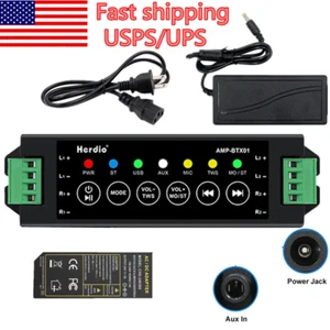 Herdio 4-Way AMPBTX Bluetooth AMP Box Amplifier for Ceiling Speaker+24V Adapter - Picture 1 of 9