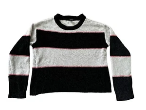 Volcom Striped Bubble Tea Sweater Kids Large 10/12 Pullover Black White - Picture 1 of 7
