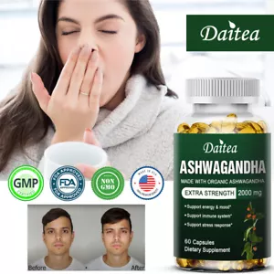 Ashwagandha-Kapseln Mit Hoher Stärke, 2000 Mg, Unterstützen Energie Und Stimmung - Bild 1 von 11