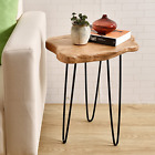 Natural Edge End Table, Wood Side Table, Nightstand, Plant Stand 20.5" Tall?Uniq