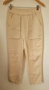Zara Size S Beige Wide Leg Pants - Picture 1 of 16
