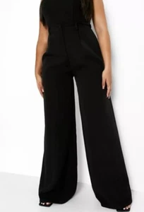 Boohoo SUPER WIDE LEG TAILORED TROUSERS PLUS WOMENS Size UK 26 REF CL17 - Picture 1 of 3