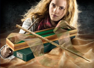 Harry Potter HERMIONE GIFT Costume Set FREE SHIP TIME TURNER NECKLACE BAG & WAND - Image 1 of 4