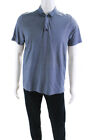Perry Ellis Mens Collared Solid Short Sleeve Polo Shirt Blue Size Medium