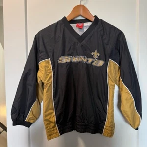 New Orleans Saints NFL Kids Windbreaker V-Neck Pullover Coat Jacket Football S - Picture 1 of 4
