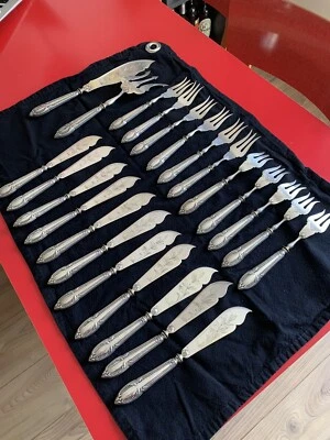 service Couverts a poisson 24 pieces Art nouveau / Argenterie Ancienne. - Photo 1/4