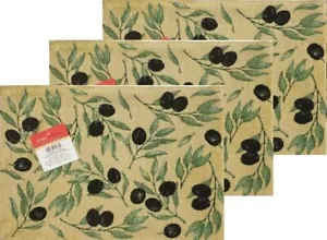 3er Set gleiche Gobelin Küche Tischsets, 13" x 19" OLIVEN, HC - Bild 1 von 10