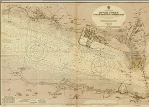 VINTAGE ADMIRALTY CHART. No.119. FORTH BRIDGE to CROMBIE PIER. RIVER FORTH. 1960 - Picture 1 of 11