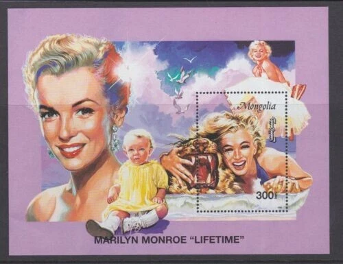 Mongolia 1995 Como Nueva MNH Minishoja Marilyn Monroe Tigre de por vida Niño a adulto Foto 1 de 1