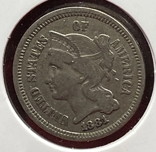 1881 Three Cent Nickel AC Condition  - Image 1 of 2