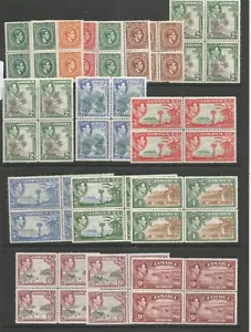 JAMAICA SG121-2 GVI conjunto a 9d en magníficos bloques MNH de 4 inc perfs/tonos - Imagen 1 de 5