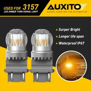 2x AUXITO Yellow 3156 3157 LED DRL Turn Signal Parking Bulbs Light 2US6T Canbus - Foto 1 di 12