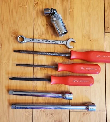 MAC Tool:  1/2 Wrench • 3/8 Ext • Clutch & Torx Driver • 13/16 Spark Plug socket - Image 1 of 4