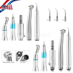 Dental LED High+Low Speed Handpiece Contra Angle Air Motor+Air Scaler 2/4Holes - Picture 1 of 21