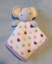 S L Home Fashions Purple Elephant Hearts Security Blanket Baby Plush Toy