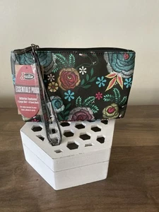 NWT Justin Wristlet Cosmetic Utility Pouch Western Floral Boho Chic - Picture 1 of 7