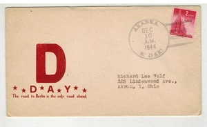WW2 Patriotic 1944 AKASKA SOUTH DAKOTA D DAY ROAD TO BERLIN - Picture 1 of 1