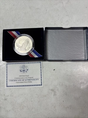 2008 Bald Eagle  Commemorative Silver Dollar COA And Box Nice!!! - Image 1 of 2