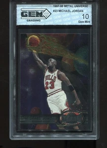 Michael Jordan 1997-98 Metal Universe #23 NBA Card Chicago Bulls GEM MINT 10 - Picture 1 of 2