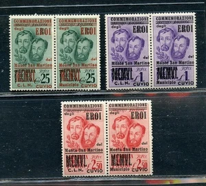 326 ITALY CUVIO 1945 - MH SET IN PAIRS COMMEMORAZIONE EROI DEL MONTE S. MARTINO - Picture 1 of 1
