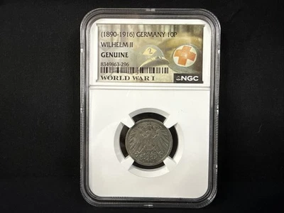 1890–1916 Germany 10 Pfennig WWI Wilhelm II – NGC Genuine Slabbed WWI - 1911 - Image 1 of 4