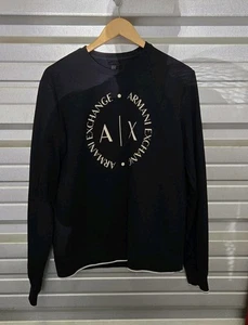 Armani Exchange Cotton Round Big Logo Sweatshirt Size L - Picture 1 of 6