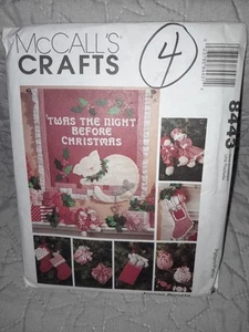 McCall's 8443 Christmas Crafts Cats Sewing Pattern Stockings Ornament Vtg Uncut - Picture 1 of 2
