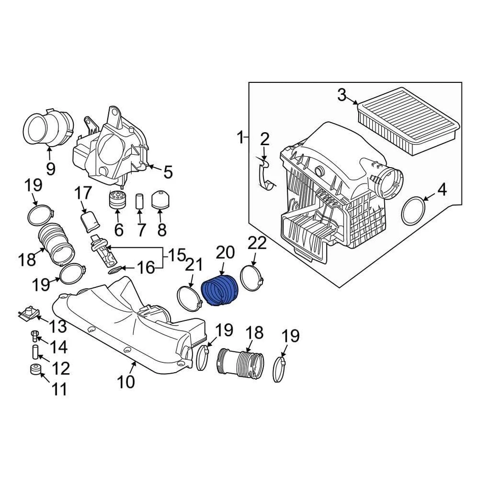 For BMW 750i 2006-2008 BMW 13717541069 Inner Engine Air Intake Hose Foto 1 de 1