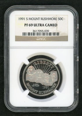 1991-S Mount Rushmore 50c NGC PF 69 Ultra Cameo - Image 1 of 2