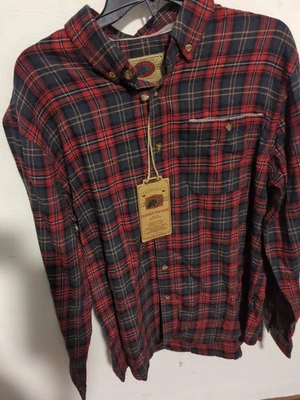 NWT Boston Traders Red And Black Button Down Collar L/S  Flannel Shirt L - Image 1 of 4