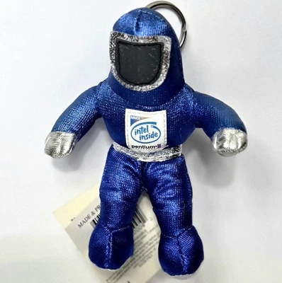 Vintage "Bunny People" Keychain Advertising Intel's Pentium II Processor BLUE  - Image 1 of 4