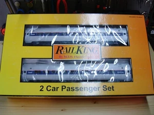 MTH Rail King O Gauge 2-Car Amtrak Amfleet Set 30-6504 - Picture 1 of 12