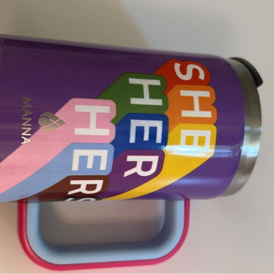 Фиолетовая и розовая градиентная кружка с ручкой - Изображение 1 из 4