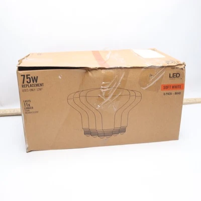 (6-Pk) LED Technology LED Light Bulb Plastic Soft White BR40 2700K 75W 120V - Image 1 of 4