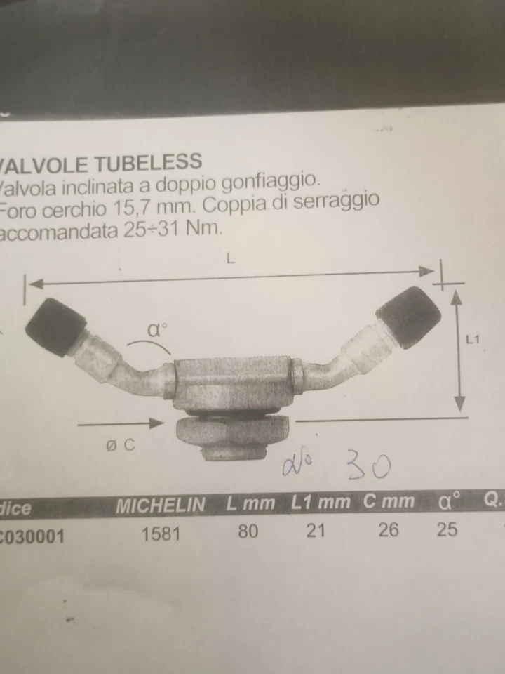 Valvola Tubeless Per Ruspe Pale Movimento Terra fondo Magazzino - Immagine 1 di 1