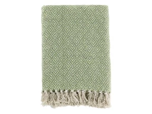 Chic Antique: Decke "Plaid Grün" Baumwolle, ca. 155 x 130 cm, Überwurf, Throw - Bild 1 von 4