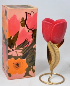 Vintage Avon Flaming Tulip Candle Holder with Candle Boxed - Picture 1 of 3