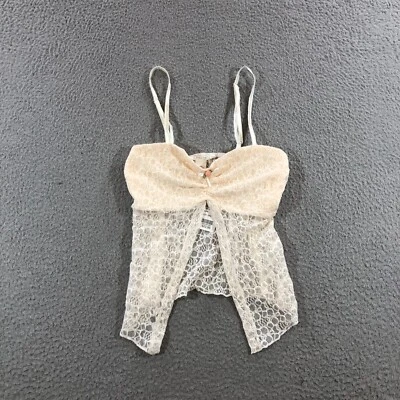 Top con cordones inclinación completa para mujer XXS rosa lazo flor babydoll Foto 1 de 4