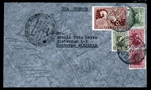 Carta postal aérea de Uruguay vía CONDOR, Montevideo 27.10.34 a Hamburgo - Imagen 1 de 2