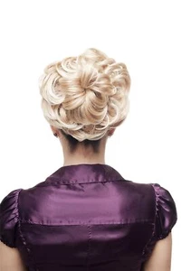 Hair Piece Rose Bushy Braid Blonde Mix Platinum Highlights Strands Q840-27T613A - Picture 1 of 3