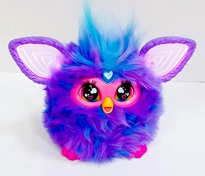 Игрушечные уши Furby для домашних животных светящиеся фиолетово-синие плюшевые активируемые голосом интерактивные электронные - Изображение 1 из 4