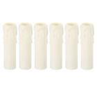 6Pcs 3.9" Tall Candle Socket Cover Candelabra Base for E14 Chandelier White