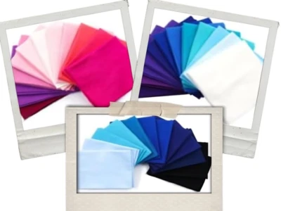 Crafts Fabric 100% Cotton 12Pcs Solid Color 18"x22" Wide Fat Quarter Bundle - Image 1 of 4