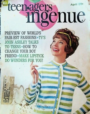 Teen-Agers Ingenue Magazine April 1962 John Ashley Fashion Beauty - Image 1 of 2