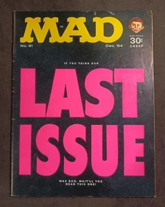 1964 December MAD Magazine #91 - If You Think Our Last Issue Was Bad, VF/NM 9.0 - Picture 1 of 3